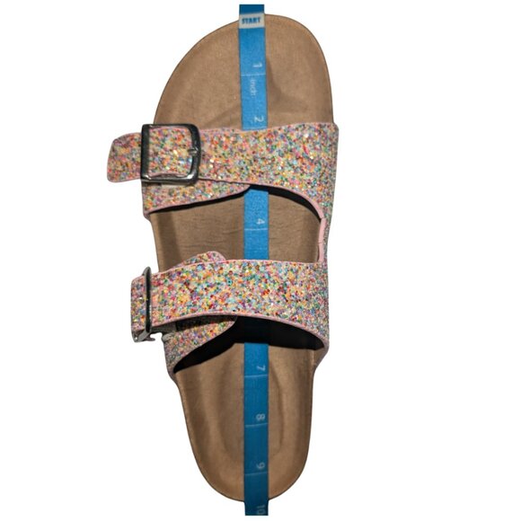 Cat & Jack Girls Glitter Buckle Sandals – Size 4 - Picture 10 of 13